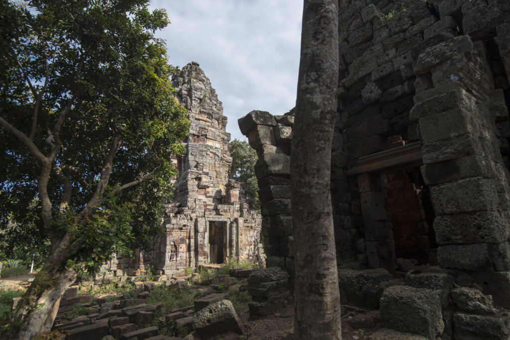 The wat Banan Temple ruins south of the city Battambang in Cambodia.