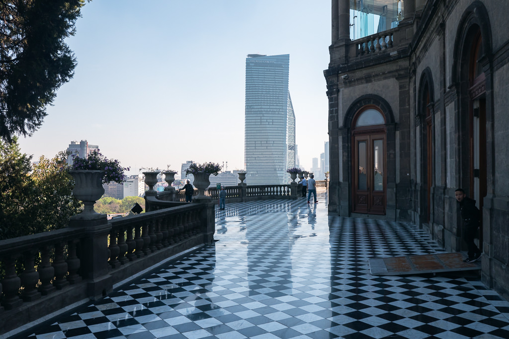 The balcony area of Chapultepec Castle
