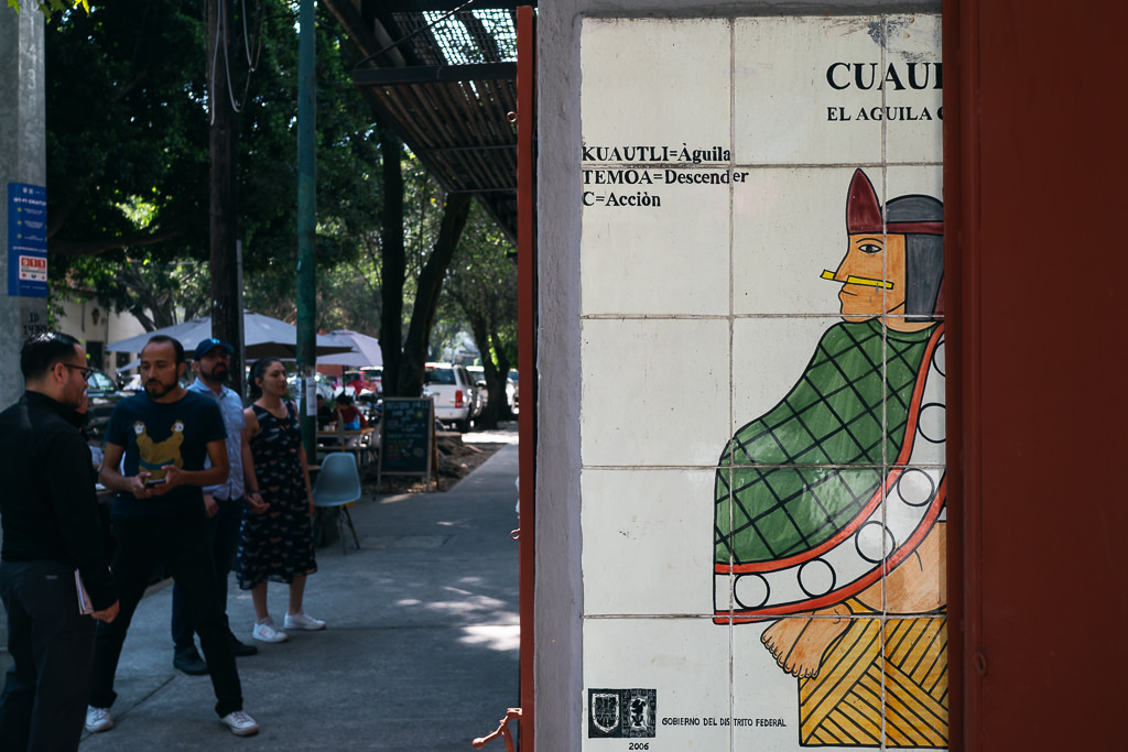 a mural of Cuauhtémoc, an Aztec ruler