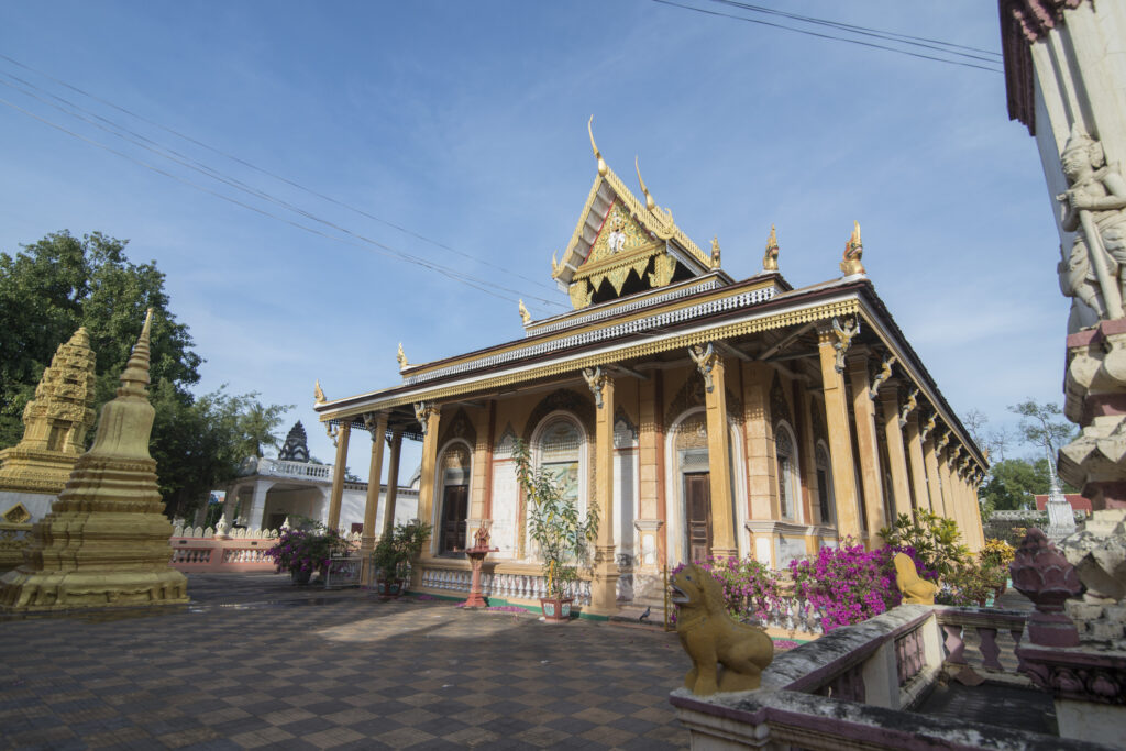the Wat Kandal Temple in the city centre of Battambang in Cambodia